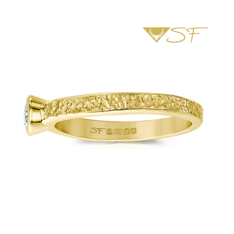 18ct Yellow Scottish Gold Matrix 0.25ct Diamond Ring by Sheila Fleet Jewellery.