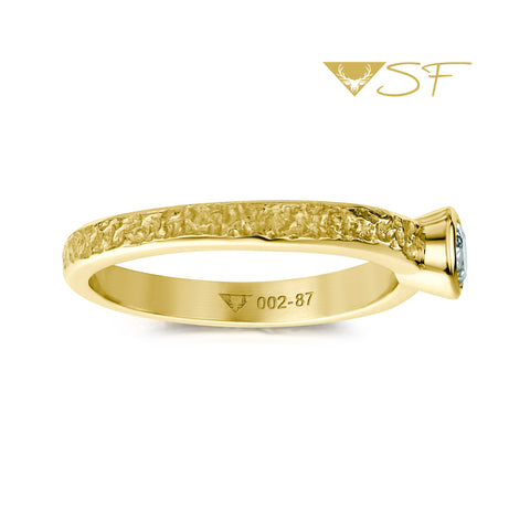 18ct Yellow Scottish Gold Matrix 0.25ct Diamond Ring by Sheila Fleet Jewellery.