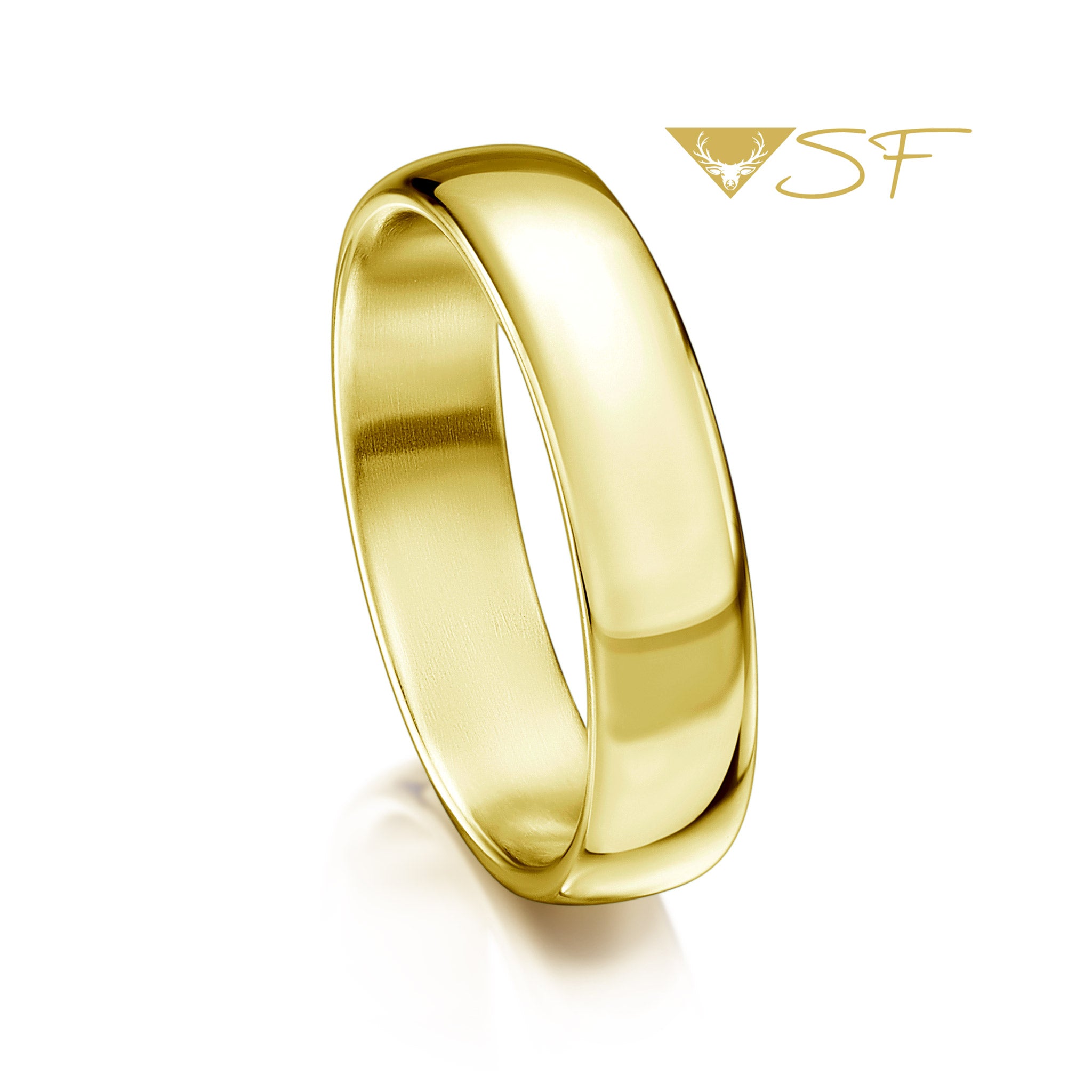 Traditional 5mm Wedding Ring in 18ct Yellow Scottish Gold – Sheila