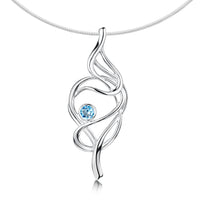 Tidal Blue Topaz Occasion Necklace in Sterling Silver