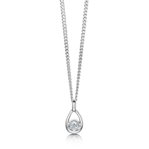 Arctic Stream Cubic Zirconia Petite Droplet Pendant by Sheila Fleet Jewellery