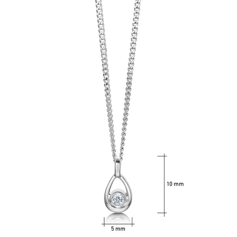 Arctic Stream Cubic Zirconia Petite Droplet Pendant by Sheila Fleet Jewellery