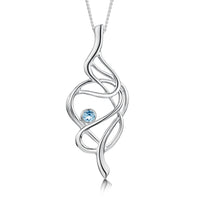 Tidal Blue Topaz Occasion Pendant in Sterling Silver