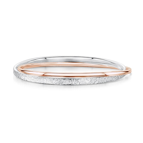 Matrix Embrace Bangle in Silver & 9ct Rose Gold by Sheila Fleet Jewellery