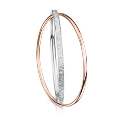 Matrix Embrace Bangle in Silver & 9ct Rose Gold by Sheila Fleet Jewellery