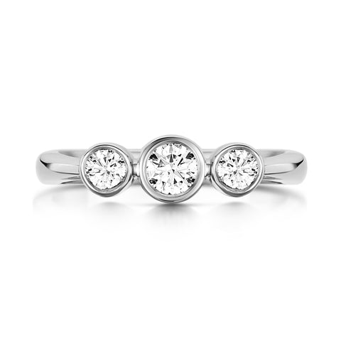 Trilogy Cubic Zirconia Ring in Sterling Silver by Sheila Fleet Jewellery