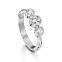 Trilogy Cubic Zirconia Ring in Sterling Silver by Sheila Fleet Jewellery