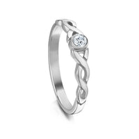 Celtic Twist 3mm Cubic Zirconia in Ring Sterling Silver by Sheila Fleet Jewellery