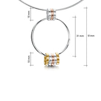 Wave Surfers 8-ring Necklace in Silver, 9ct Yellow & Rose Gold by Sheila Fleet Jewellery