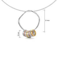 Wave Surfers 8-ring Necklace in Silver, 9ct Yellow & Rose Gold