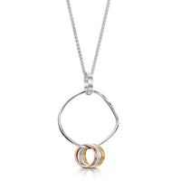 Wave Surfers 4-ring Pendant in Silver, 9ct Yellow & Rose Gold by Sheila Fleet Jewellery