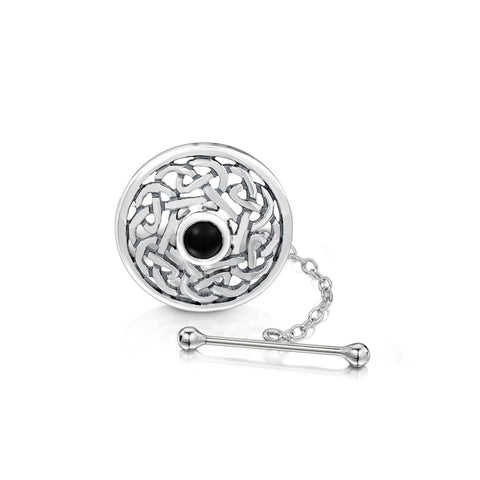 Celtic Tie Tack in Sterling Silver by Sheila Fleet Jewellery