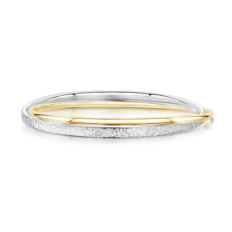 Matrix Embrace Bangle in Silver & 9ct Yellow Gold by Sheila Fleet Jewellery