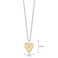 Secret Hearts Enamel Diamond Dress Pendant in Silver & 9ct Yellow Gold
