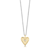 Secret Hearts Enamel Diamond Dress Pendant in Silver & 9ct Yellow Gold
