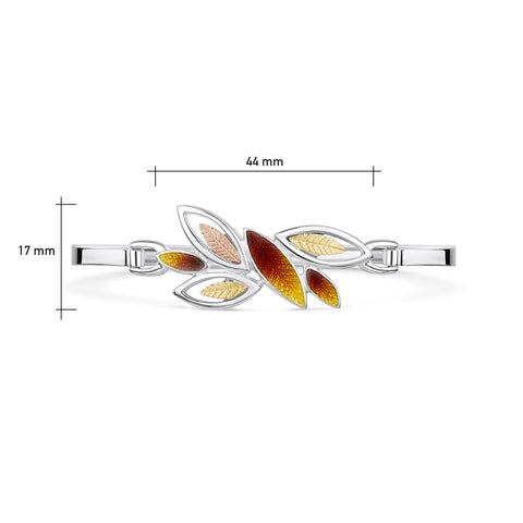 Seasons Gold Leaves Bangle in Autumn Enamel by Sheila Fleet Jewellery