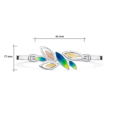 Seasons Gold Leaves Bangle in Spring Enamel by Sheila Fleet Jewellery