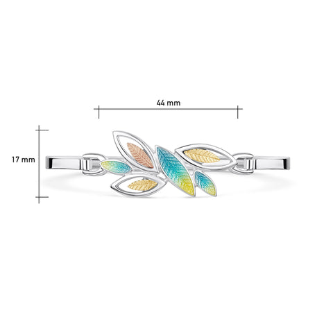 Seasons Gold Leaves Bangle in Summer Enamel by Sheila Fleet Jewellery