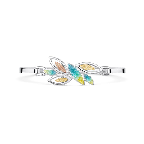 Seasons Gold Leaves Bangle in Summer Enamel by Sheila Fleet Jewellery