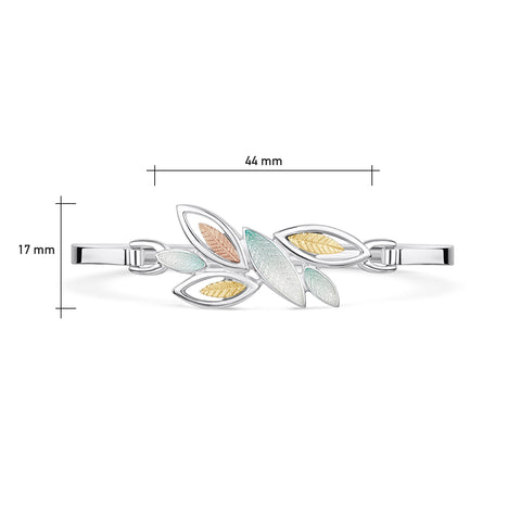 Seasons Gold Leaves Bangle in Winter Enamel by Sheila Fleet Jewellery