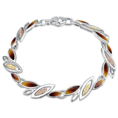 Seasons Gold Leaves Bracelet in Autumn Enamel by Sheila Fleet Jewellery