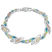 Seasons Gold Leaves Bracelet in Summer Enamel by Sheila Fleet Jewellery