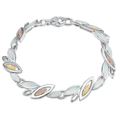 Seasons Gold Leaves Bracelet in Winter Enamel by Sheila Fleet Jewellery