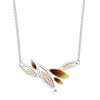 Seasons Gold Leaves Necklace in Autumn Enamel by Sheila Fleet Jewellery