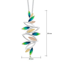 Seasons Gold Leaves Dress Pendant in Spring Enamel by Sheila Fleet Jewellery