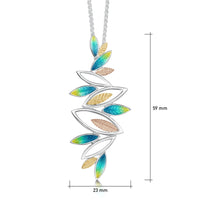 Seasons Gold Leaves Dress Pendant in Summer Enamel by Sheila Fleet Jewellery