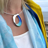 Sea & Surf Occasion Necklace in Ocean Hue Enamel by Sheila Fleet Jewellery