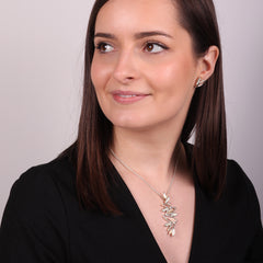 Seasons Dress Pendant Necklace in 9ct White, Yellow & Rose Gold by Sheila Fleet Jewellery