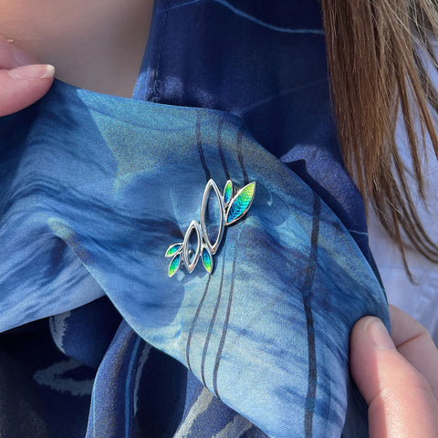 Seasons Sterling Silver Brooch in Spring Enamel by Sheila Fleet Jewellery