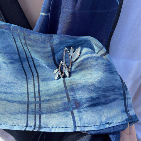 Seasons Sterling Silver Brooch in Winter Enamel by Sheila Fleet Jewellery