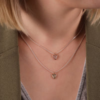 Secret Hearts Diamond Pendant Necklace in 9ct Rose Gold by Sheila Fleet Jewellery 