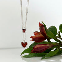 Secret Hearts Enamel Pendant in Sterling Silver by Sheila Fleet Jewellery