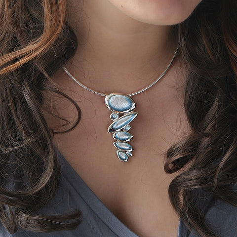 Shoreline Pebble Cluster Statement Necklace by Sheila Fleet Jewellery