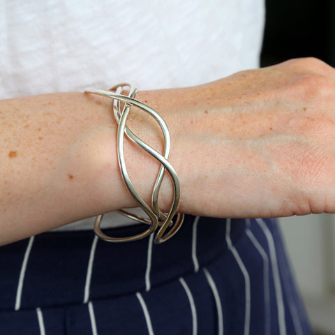 Tidal Bangle in Sterling Silver by Sheila Fleet Jewellery