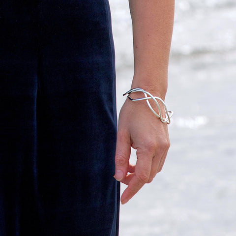 Tidal Bangle in Sterling Silver by Sheila Fleet Jewellery