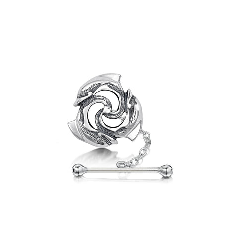 Dolphin Trio Tie Tack in Sterling Silver