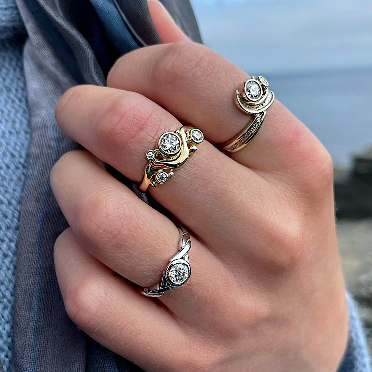 Cosmos Constellation 4-Diamond Ring in 9ct Yellow Gold – Sheila Fleet ...