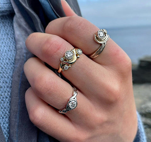 Cosmos Constellation Ring in 9ct Yellow Gold by Sheila Fleet Jewellery