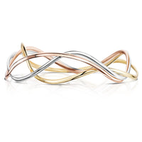 Tidal 3-part Bangle in 9ct Yellow, White & Rose Gold