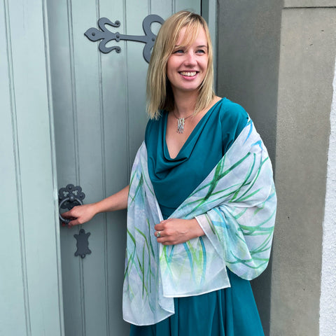 Wild Grasses Muslin Scarf