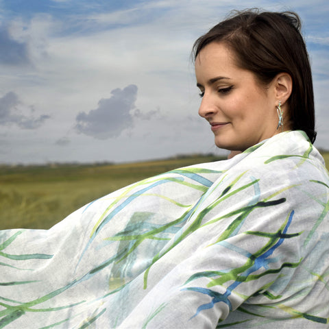 Wild Grasses Scarf by Sheila Fleet