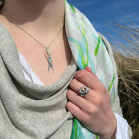 Wild Grasses Dress Pendant Necklace in Meadow Enamel by Sheila Fleet Jewellery