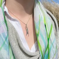 Wild Grasses Dress Pendant Necklace in Meadow Enamel by Sheila Fleet Jewellery