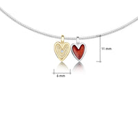 Secret Hearts Enamel Diamond Necklace in Silver & 9ct Yellow Gold by Sheila Fleet Jewellery